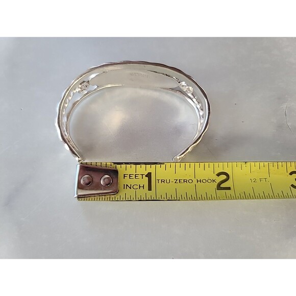 Alpaca Mexico Abalone Shell Beach Scene Cuff Bracelet Vintage - Picture 7 of 10